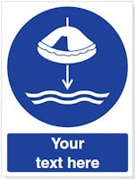 Custom Lower Liferaft To Water Safety Sign