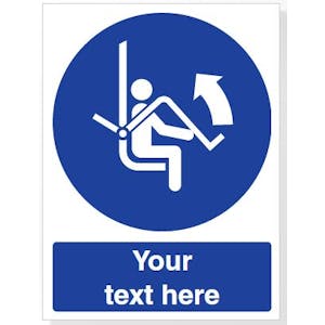 Custom Open Safety Bar Of Chairlift Safety Sign