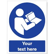 Custom Refer To Instruction Manual/Booklet Safety Sign