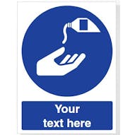 Custom Use Barrier Cream Safety Sign