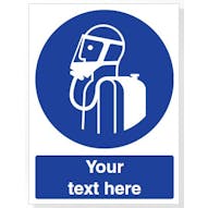 Custom Use Self Contained Breathing Appliance Safety Sign
