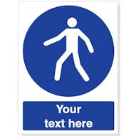 Custom Use This Walkway (Left) Safety Sign