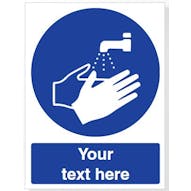 Custom Wash Your Hands Safety Sign