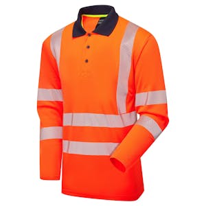 Supertouch HI-Vis Eco COOLMAX Long Sleeve Polo Shirt
