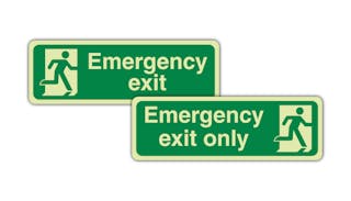 Photoluminescent British Standard Emergency Exit Signs