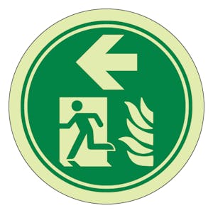 GITD Path Marker - Fire Exit Running Man - Arrow Left