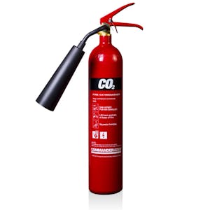 CommanderEDGE CO2 Fire Extinguisher - 2kg - Rating 34B - With a FREE Sign!