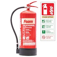 CommanderEDGE enviroFoam Fluorine Free Foam Fire Extinguisher - 9Ltr - Rating 34A 183B - With a FREE Sign!