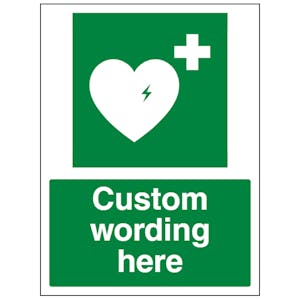 Custom Automated External Defibrillator Sign
