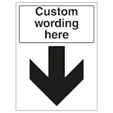 Custom Black Arrow Down Sign