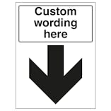 Custom Black Arrow Down Sign