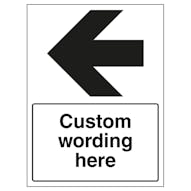 Custom Black Arrow Left Sign
