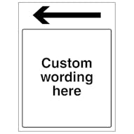 Custom Black Arrow Long Left Sign