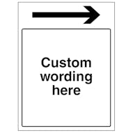 Custom Black Arrow Long Right Sign