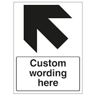 Custom Black Arrow Up Left Sign
