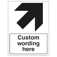 Custom Black Arrow Up Right Sign