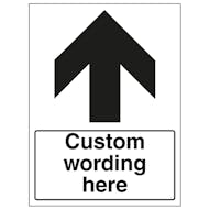 Custom Black Arrow Up Sign