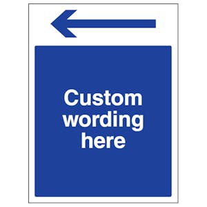 Custom Blue Arrow Long Left Sign