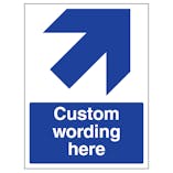 Custom Blue Arrow Up Right Sign