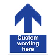 Custom Blue Arrow Up Sign