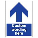 Custom Blue Arrow Up Sign