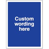 Custom Blank Blue Sign