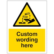 Custom Corrosive Substance Sign