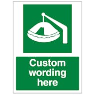 Custom Davit Launched Liferaft Sign
