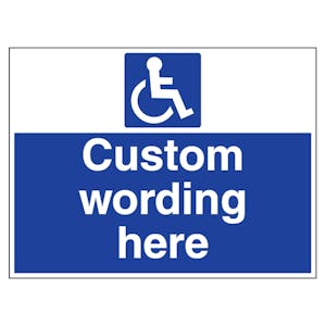 Custom Large Landscape Disabled Parking Sign