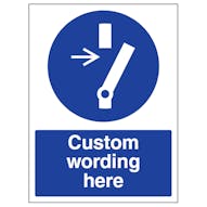 Custom Disconnect Before Proceeding Sign