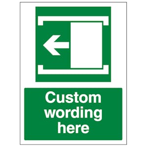 Custom Door Slides Left Sign