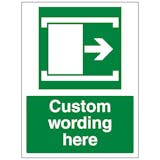 Custom Door Slides Right Sign