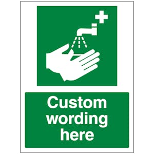 Custom Emergency Hand Wash Sign