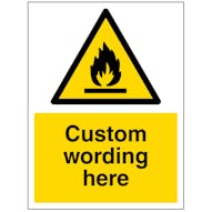 Custom Flammable Material Sign