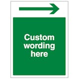 Custom Green Arrow Long Right Sign