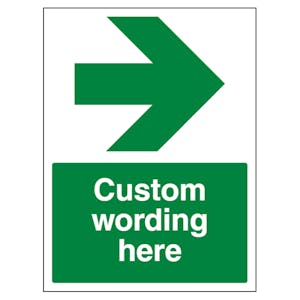 Custom Green Arrow Right Sign