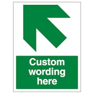 Custom Green Arrow Up Left Sign