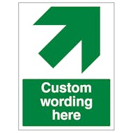 Custom Green Arrow Up Right Sign