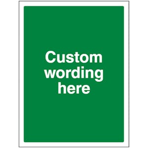 Custom Blank Green Sign