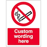 Custom No Smoking Sign