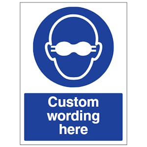 Custom Opaque Eye Protection Sign
