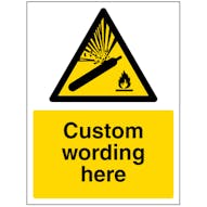 Custom Pressurised Cylinder Sign