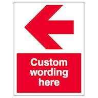 Custom Red Arrow Left Sign