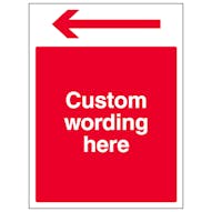 Custom Red Arrow Long Left Sign