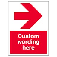 Custom Red Arrow Right Sign
