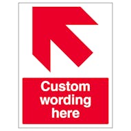 Custom Red Arrow Up Left Sign