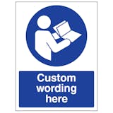 Custom Refer To Manual Sign