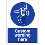 Custom Safety Harness Sign