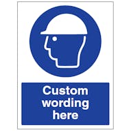 Custom Safety Helmet Sign