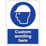 Custom Safety Helmet Sign